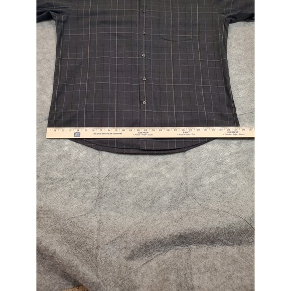 Alex Cannon Men's XL Long Sleeve Shirt Button Down Grey Windowpane Soft - Picture 9 of 13